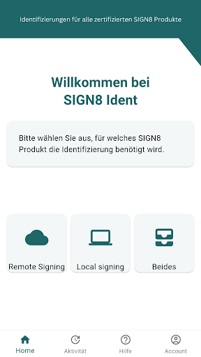 Android application SIGN8 Ident screenshort