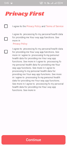 Android application Your Way screenshort