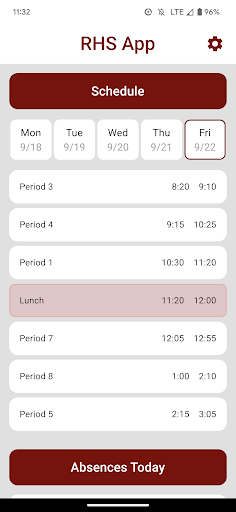 Android application RHS Student App screenshort
