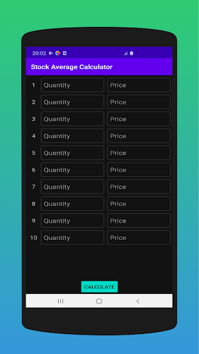 Stock Average Calculator Screen 3