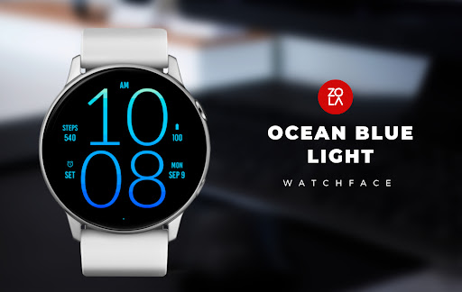 Android application Ocean Blue Light Watch Face screenshort