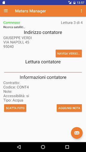 Android application Meters Manager per Libra srl screenshort