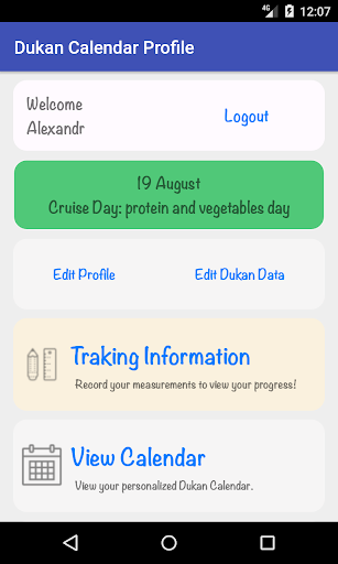 Android application Dukan Calendar screenshort