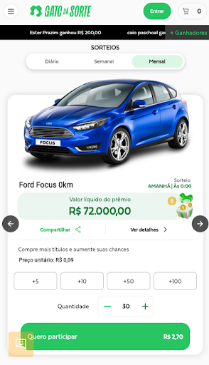 Android application Gato da Sorte screenshort