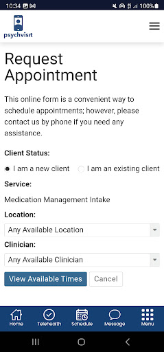 Psychvisit App Screen 3