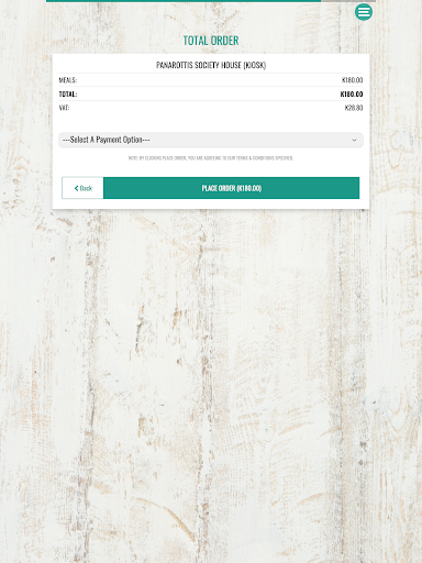 Place Order Kiosk Screen 2