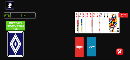 Android application Poker Gamble Low High Card screenshort