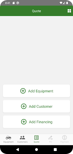 Screenshot of John Deere Quick Sale