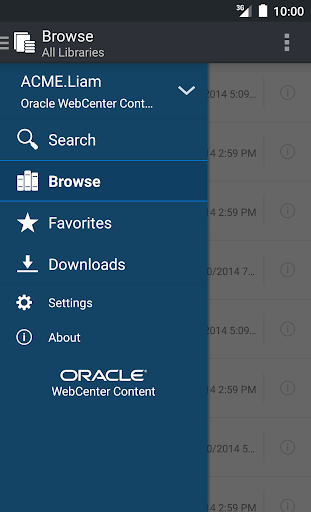 Android application Oracle WebCenter Content screenshort