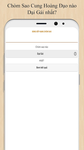 Android application Bảng xếp hạng chòm sao screenshort