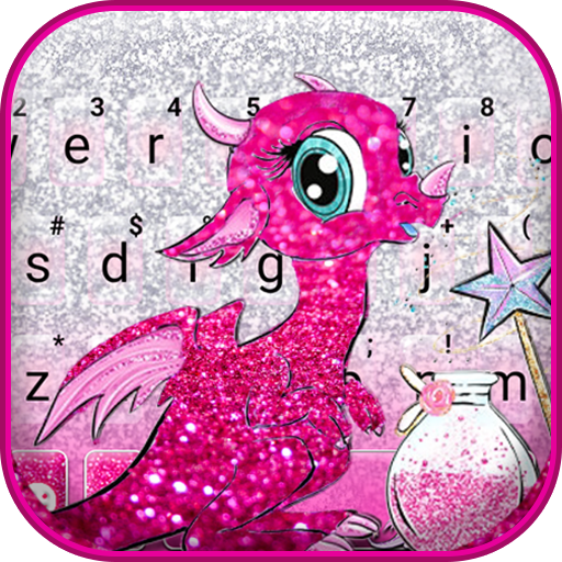 Glitter Cute Dragon Keyboard T logo