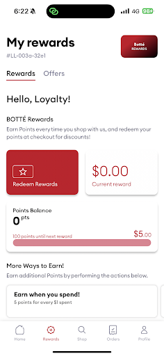 Botte Loyalty Screen 2