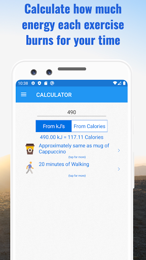 Android application Pocket Cal/kJ screenshort