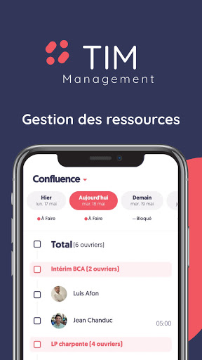 Android application TIM management screenshort