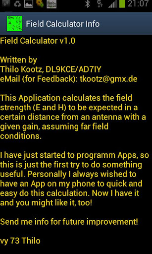 FieldCalculator Screen 2