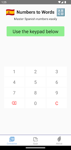 Android application Spanish Numbers to Words screenshort