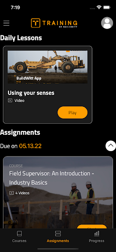 BuildWitt Training Screen 2