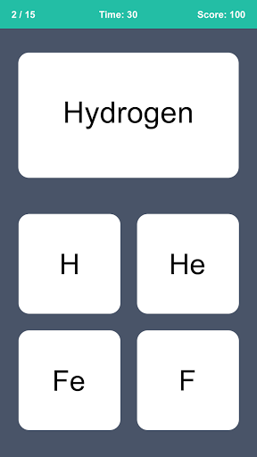 Periodic Table Game Screen 2