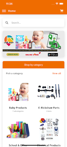 Android application Unik Mart screenshort