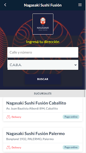 Android application Nagasaki Sushi Fusión screenshort