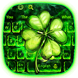 Green Neon Lucky Clover Keyboard Theme icon
