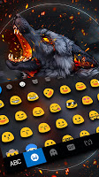 screenshot of Flaming Wolf Keyboard Theme