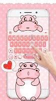 screenshot of Pink Cute Hippo Theme