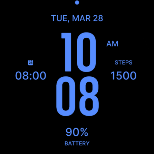 Flat Blue Watch Face Logo