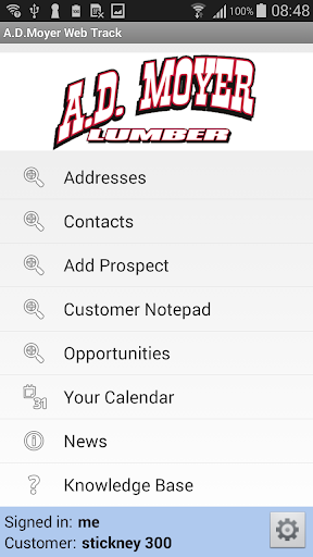 A.D. Moyer Lumber Web Track Screen 2