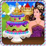 Princess birthday cake icon