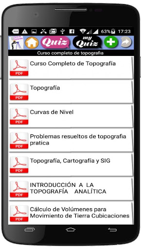 Android application Curso de Topografía screenshort
