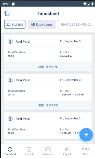 Time Tracker Global Screen 2
