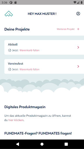 Android application FUNDMATE screenshort