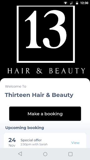 Android application Thirteen Hair & Beauty screenshort