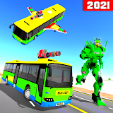 Flying Robot Bus Transform 3D icon