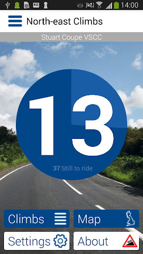 Android application Cycling Climbs of North-east E screenshort