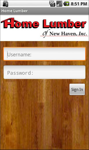 Android application Home Lumber Web Track screenshort