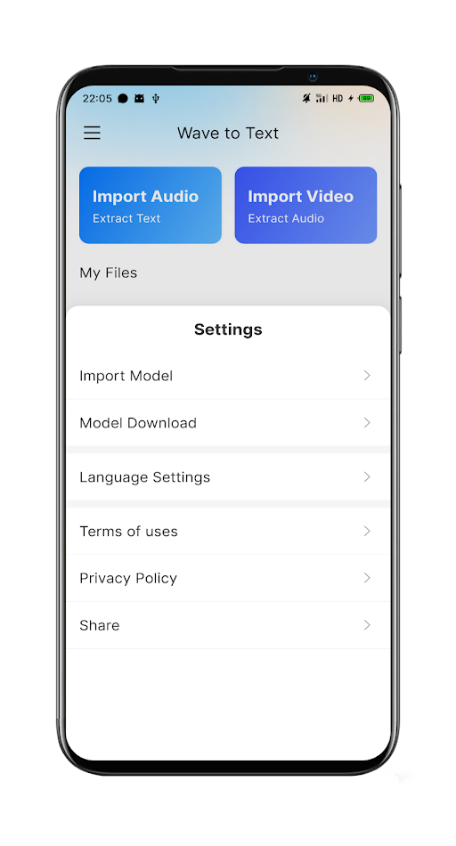 #5. Wave to Text (Android) Ved: feiyugoo