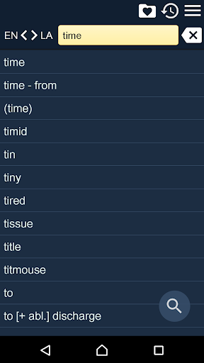 Android application English Latin Dictionary screenshort