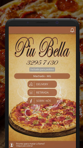 Android application Piu Bella Pizzaria - Machado screenshort