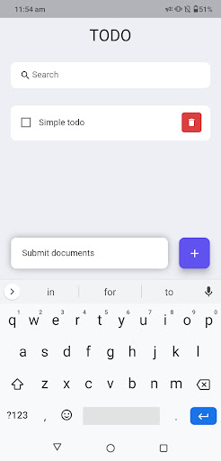 Android application Simple TO-DO screenshort