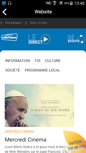 Radio Présence Screen 2