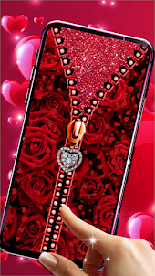 Rose Heart Zipper Lock Screen