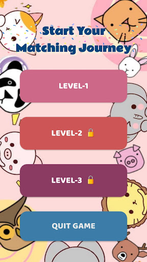 Android application Animal Matching Puzzle Game screenshort