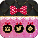Pink Love Bowknot Theme icon