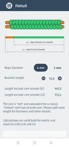 Paracord Calculator Screen 3