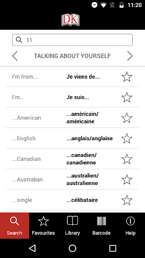 Screenshot of Eyewitness Travel Phrase Book