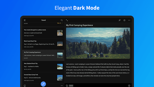 Screenshot of UpNote - notes, diary, journal