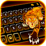 Neon Gold Tiger Keyboard Theme icon