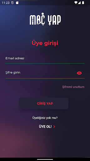 Android application MaçYap screenshort